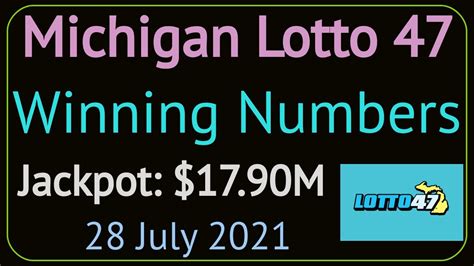 michigan lotto 47 past winning numbers.